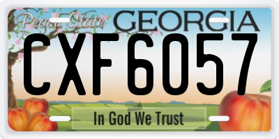 GA license plate CXF6057