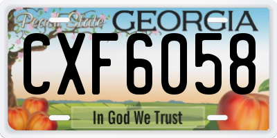GA license plate CXF6058