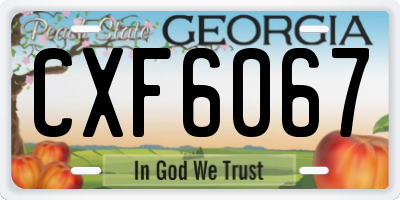 GA license plate CXF6067