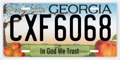 GA license plate CXF6068