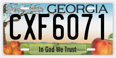 GA license plate CXF6071