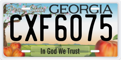 GA license plate CXF6075