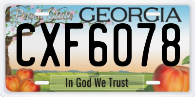 GA license plate CXF6078