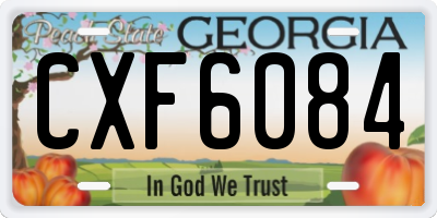 GA license plate CXF6084
