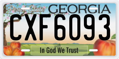 GA license plate CXF6093