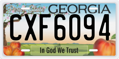 GA license plate CXF6094