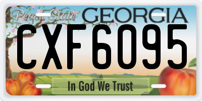 GA license plate CXF6095