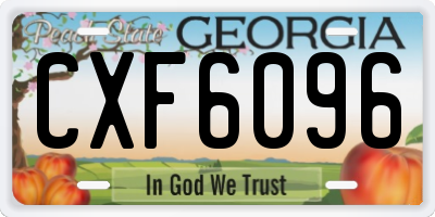 GA license plate CXF6096