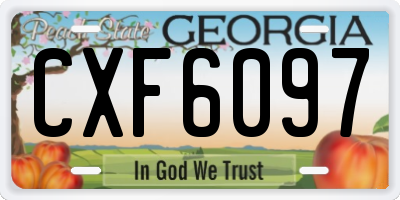 GA license plate CXF6097