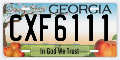 GA license plate CXF6111