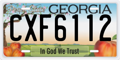 GA license plate CXF6112