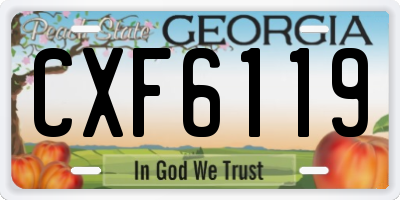 GA license plate CXF6119