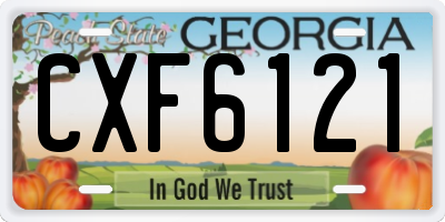 GA license plate CXF6121