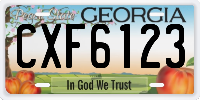 GA license plate CXF6123