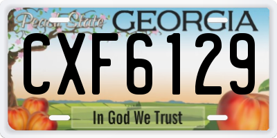 GA license plate CXF6129