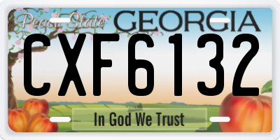 GA license plate CXF6132