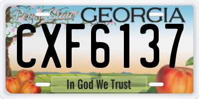 GA license plate CXF6137