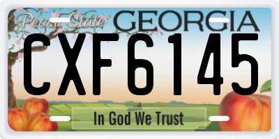 GA license plate CXF6145