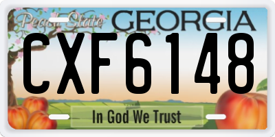 GA license plate CXF6148