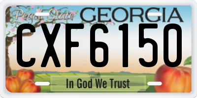 GA license plate CXF6150