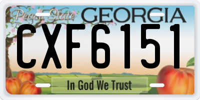 GA license plate CXF6151