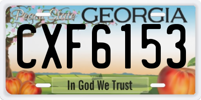 GA license plate CXF6153