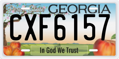 GA license plate CXF6157