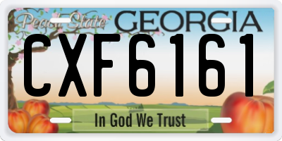 GA license plate CXF6161