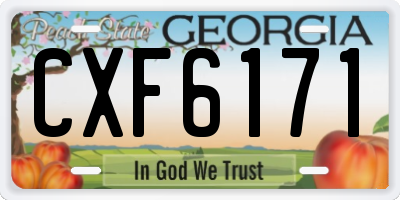GA license plate CXF6171