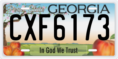 GA license plate CXF6173
