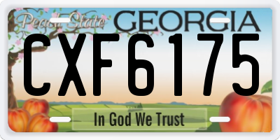 GA license plate CXF6175