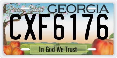 GA license plate CXF6176