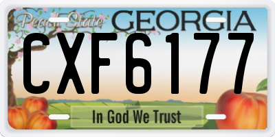 GA license plate CXF6177