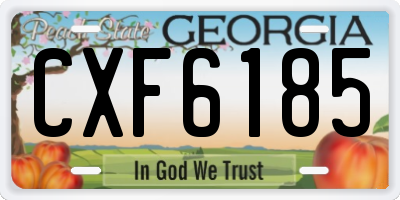GA license plate CXF6185