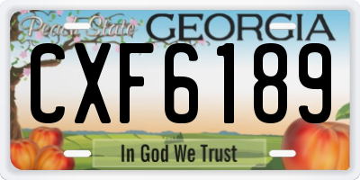 GA license plate CXF6189