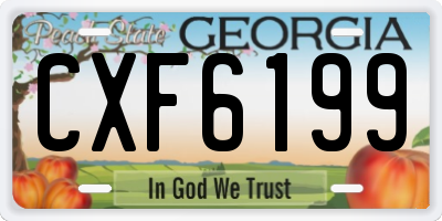 GA license plate CXF6199