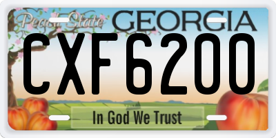 GA license plate CXF6200