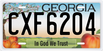 GA license plate CXF6204