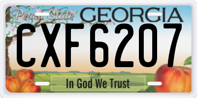 GA license plate CXF6207