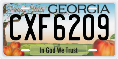 GA license plate CXF6209