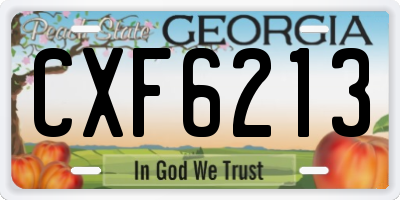 GA license plate CXF6213