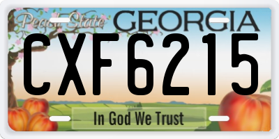 GA license plate CXF6215