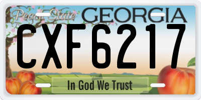 GA license plate CXF6217