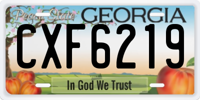 GA license plate CXF6219