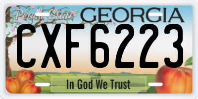 GA license plate CXF6223