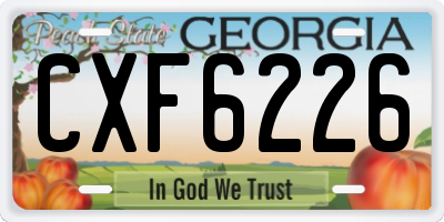 GA license plate CXF6226