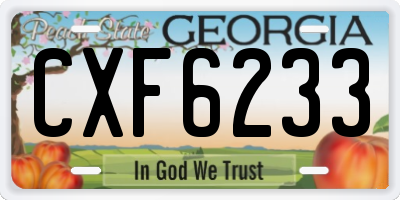 GA license plate CXF6233