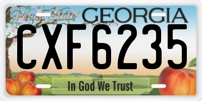 GA license plate CXF6235