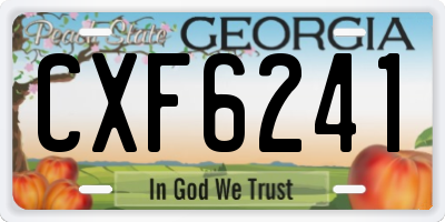 GA license plate CXF6241