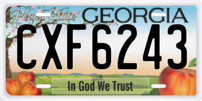 GA license plate CXF6243